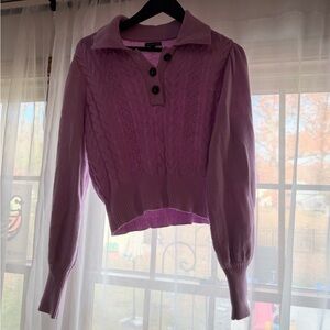Who What Wear Purple Cable Knit Sweater